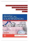 TEST BANK FOR SEIDEL'S GUIDE TO PHYSICAL EXAMINATION AN INTERPROFESSIONAL APPROACH 10th EDITION