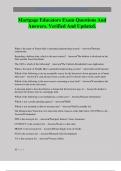 Mortgage Educators Exam Questions And Answers&period; Verified And Updated&period;