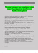 Mortgage educators and compliance -online course Exam Questions And Answers&period; Verified And Updated&period;