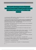 The SAFE Mortgage Loan Originator National Exam Study Guide practice Exam 1 Questions And Answers&period; Verified And Updated