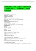 PRM391 EXAM QUESTIONS AND ANSWERS ALL CORRECT NEW UPDATE