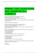 PRM391 TEST QUESTIONS AND ANSWERS ALL CORRECT 