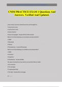 CNIM PRACTICE EXAM 1 Questions And Answers&period; Verified And Updated&period;