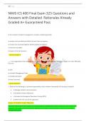 NIMS ICS 400 Final Exam 325 Questions and  Answers with Detailed Rationales Already  Graded A&plus; Guaranteed Pass