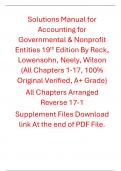 Accounting for Governmental & Nonprofit Entities  19th Edition By Reck&comma; Lowensohn&comma; Neely&comma; Wilson &lpar;Solutions Manual&rpar;