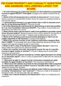 PSI EXAM PROPERTY AND CASUALTY QUESTIONS AND ANSWERS 100&percnt; VERIFIED LATEST TOP SCORE&period;