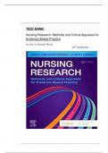 Test Bank for Nursing Research Methods and Critical Appraisal for Evidence Based Practice 10th Edition by Geri Lobiondo Wood Latest edition 2024&period;