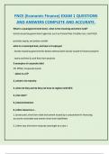 FNCE &lpar;Economic Finance&rpar; EXAM 1 QUESTIONS  AND ANSWERS COMPLETE AND ACCURATE