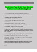 Sports Ethics Final Review Exam Questions And Answers&period; Verified And Updated&period;
