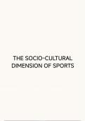 The socio-cultural dimension of sports