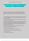 Texas Teachers Assessment 6 100 Questions And Answers&period; Verified And Updated&period;