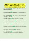 MTLBE FINALS - CH 9 - BIOETHICS 1  &lpar;PART 1&rpar; &ndash; ETHICS UPDATED ACTUAL  Exam Questions and CORRECT Answers