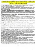 ACI WRITTEN EXAM QUESTIONS AND ANSWERS LATEST TOP SCORE &vert;2025&vert;