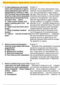 NCLEX Questions&colon; Appendicitis Test with Verified Answers Graded A&plus;