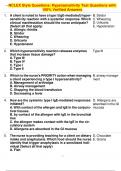 NCLEX Style Questions&colon; Hypersensitivity Test Questions with 100&percnt; Verified Answers
