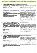 Nursing Process NCLEX questions with 100&percnt; Verified Solutions