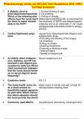 Pharmacology study set NCLEX Test Questions with 100&percnt; Verified Answers