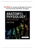 Test Bank for Anatomy and Physiology&colon; The Unity of Form and Function 10th Edition &vert; All Chapters &vert; Updated 2025