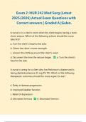 Exam 2&colon; NUR 242 Med Surg &lpar;Latest 2025&sol;2026&rpar; Actual Exam Questions with Correct answers &vert; Graded A &vert;Galen&period;