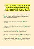 NUR 242&colon; Med-Surg Exam 4 Study Guide with complete solutions &vert; Latest 2025&sol;2026 Update&vert; Galen&period;