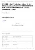 UPDATED&colon; Milady's Esthetics Midterm Review &lpar;2025&rpar;Actual Exam Test&vert;COMPLETE QUESTIONS WITH VERIFIED ANSWERS &lpar;100&percnt; Accurate Solutions&rpar;&vert;GET IT A&plus;&excl;&excl;