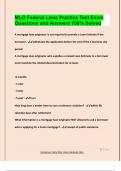 MLO Federal Laws Practice Test Exam  Questions and Answers 100&percnt; Solved