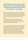 NR507&sol; NR 507&colon; Final Exam &lpar;Latest 2025&sol; 2026 Update&rpar; Advanced Pathophysiology &vert; Questions with Verified Answers&vert; 100&percnt; Correct &vert;Grade A &ndash; Chamberlain&period;