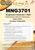 MNG3701 Assignment 2 &lpar;COMPLETE ANSWERS&rpar; Semester 1 2025 - DUE 14 April 2025