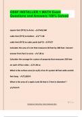 OSSF INSTALLER 1 MATH Exam  Questions and Answers 100&percnt; Solved