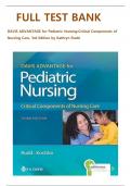 Test bank - Davis Advantage for Pediatric Nursing&colon; Critical Components of Nursing Care 3rd Edition by Kathryn Rudd&comma; All 22 Chapters Covered&comma; Verified Latest Edition