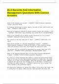 DLA Records And Information Management Questions With Correct Answers