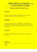  HOSA DENTAL SCIENCE EXAM STUDY GUIDE QUESTIONS AND ANSWERS 2025 