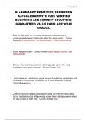 ALABAMA HPC EXAM 2025&vert; BRAND NEW  ACTUAL EXAM WITH 100&percnt; VERIFIED  QUESTIONS AND CORRECT SOLUTIONS&vert;  GUARANTEED VALUE PACK&vert; ACE YOUR  GRADES&period;