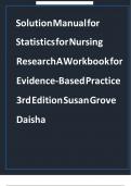 Test Bank - for Statistics for Nursing Research A Workbook for Evidence-Based Practice 3rd Edition by Susan K&period; Grove&comma; All Chapters &vert; Complete Guide A&plus;