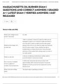 MASSACHUSETTS OIL BURNER EXAM &vert; QUESTIONS AND CORRECT ANSWERS &vert; GRADED A&plus; &vert; LATEST EXAM &vert; VERIFIED ANSWERS &vert; JUST RELEASED
