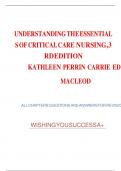 UNDERSTANDING THE ESSENTIALS OF CRITICAL CARE NURSING&comma; 3RD EDITION KATHLEEN PERRIN CARRIE ED MACLEOD