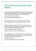 OCR A level Chemistry exam with verified solutions
