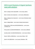 OCR A-Level Chemistry A Organic Synthesis exam with solutions