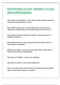 OCR Chemistry A-Level - Modules 1-4 exam with verified solutions