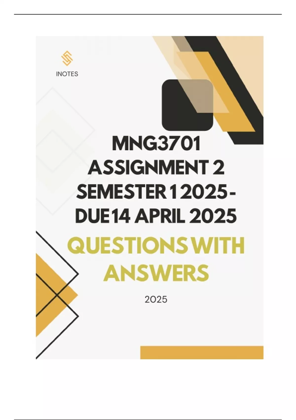 MNG3701 Assignment 2 Semester 1 2025 - DUE 14 April 2025 - Strategic ...