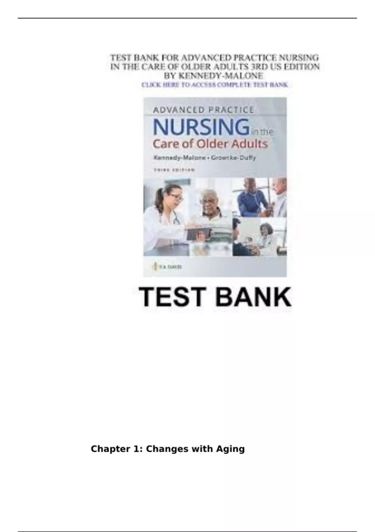 Test Bank for Advanced Practice Nursing in the Care of Older Adults ...