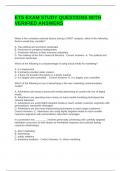 ETS EXAM STUDY QUESTIONS WITH VERIFIED ANSWERS