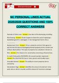 NC PERSONAL LINES ACTUAL 2025&sol;2026 QUESTIONS AND 100&percnt; CORRECT ANSWERS