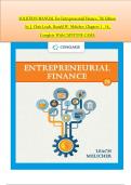 SOLUTION MANUAL For Entrepreneurial Finance&comma; 7th Edition  by J&period; Chris Leach&comma; Ronald W&period; Melicher&comma; Chapters 1 - 16&comma;  Complete With CAPSTONE CASES 