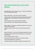 Galen Mental Health Exam 1 with verified solutions