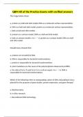 QBM All of the Practice Exams with verified answers