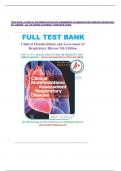  TEST BANK - CLINICAL MANIFESTATIONS AND ASSESSMENT OF RESPIRATORY DISEASE 9TH EDITION BY JARDINS &vert; ALL CHAPTERS COVERED &vert; COMPLETE GUIDE