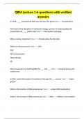 QBM Lecture 1-6 questions with verified answers