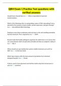 QBM Exam 1 Practice Test questions with verified answers&period;