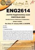 ENG2614 January February Sup Portfolio &lpar;COMPLETE ANSWERS&rpar; 2025 - DUE 27 January 2025